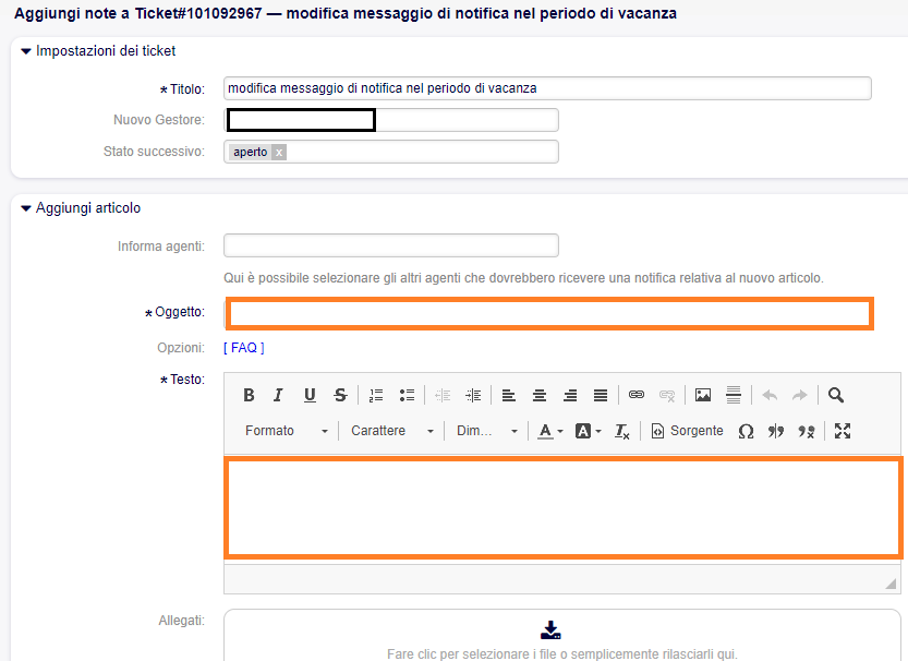 Step 2: scrivo oggetto e testo